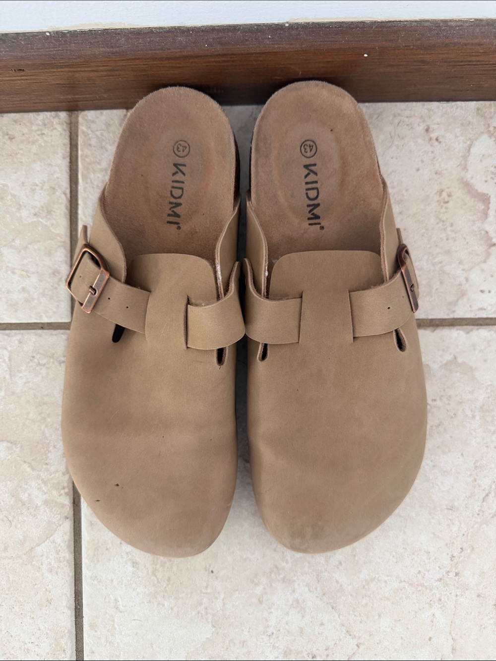 Amazon Kidmi Tan Slip-On Clog Mules with Buckle